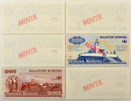 2012. 500K + 1000K + 2000K + 20.000 "Balatoni Korona" egyoldalas nyomat, "000000&quot...