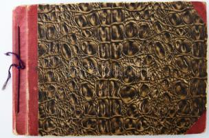 Családi fotóalbum mintegy 200 különböző méretű beragasztott fotóval, események, katonai, Felvidék, s...