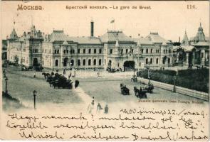 1900 Moscow, Moskau, Moscou; La gare de Brest / railway station (small tear)