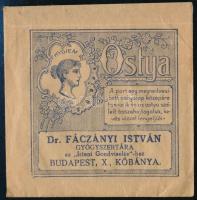 Dr. Fáczányi István "Isteni Gondviselés Gyógyszertára" Budapest Kőbánya ostyaboríték