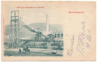 1899 (Vorläufer) Korompa, Krompach, Krompachy; Sodronykötél pálya és vaskohó a vasgyárban. Balkányi Simon kiadása / industrial ropeway and iron smelter, iron works, factory (EK)