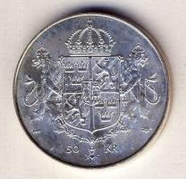 Svédország 1976. 50Kr Ag "XVI.Károly Gusztáv és Szilvia esküvője T:1