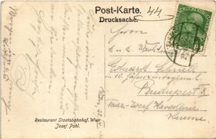 Wien, Vienna, Bécs III. Biergarten im Maria Josefa Park (Schweizergarten), Restaurant Staatsbahnhof ...