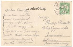 1911 Újvár, Torontálújvár, Uivar, Neuburg an der Bega (Temes); községháza, plébánialak, Római katoli...