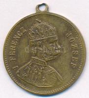 1896. "Millenniumi emlék / I. Ferencz József" kétoldalas bronz emlékérem füllel (28,5mm) T...