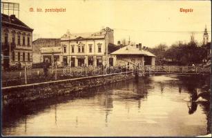 Ungvár post office, the shop of Miksa Szrulovits, the watchmaker shop of Lajos Weisz and the main flour store