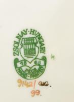 2 db Zsolnay pillangó mintás bonbonniere 9x9cm, és kis váza 12 cm, kézzel festett, jelzett, hibátlan