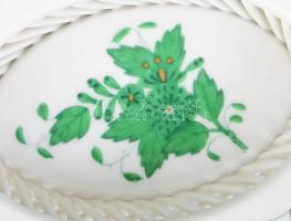 Herendi Apponyi mintás áttört tálka. Kézzel festett, jelzett, hibátlan 10x7 cm