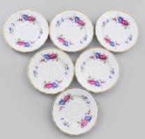 Hollóházi Hajnalka mintás porcelán teás készlet. Hat személyes. Kézzel festett, jelzett, minimális l...