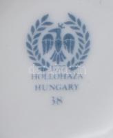 Hollóházi Hajnalka mintás porcelán teás készlet. Hat személyes. Kézzel festett, jelzett, minimális l...