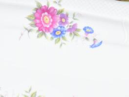 Hollóházi Hajnalka mintás porcelán süteményes készlet. Tíz személyes. Kézzel festett, jelzett, minim...