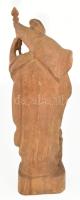 Szent Flórián nagy méretű faragott fa szobor 55 cm Ragasztott a zászlórúd vége