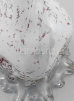 Pettyes váza. Többrétegű huta üveg, kis sérüléssel a lábán 20 cm