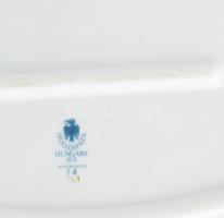 Hollóházi madár mintás kínáló tál. Kézzel festett, jelzett, kis kopással d: 36x26 cm