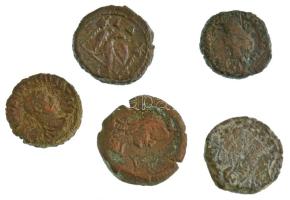 Római Birodalom / Egyiptom ~I-II. század 5db-os bronz érmetétel T:VF,F Roman Empire / Egypt ~1st-2nd century 5pcs bronze coin lot C:VF,F