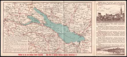 cca 1900-1910 Bodensee - Friedrichshafen német nyelvű utazási prospektus, címlapon a levegőben egy Z...