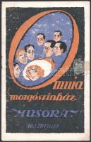 cca 1930 Az Omnia mozgószínház műsora, prospektus, címlapon Tábor János grafikája, hajtott