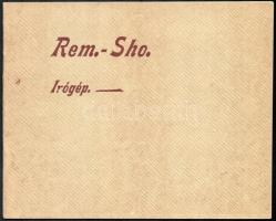 cca 1910 A Remington Sholes Company Rem.-Sho. írógépeinek leírása