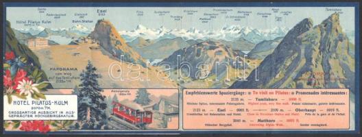 cca 1900 Pilatus-Bahn Luzern litho utazási prospektus