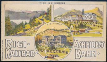 cca 1900 Rigi-Kaltbad Scheidegg Bahn litho utazási prospektus