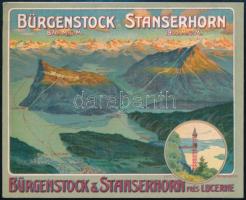 cca 1900 Bürgenstock Stanserhorn litho utazási prospektus