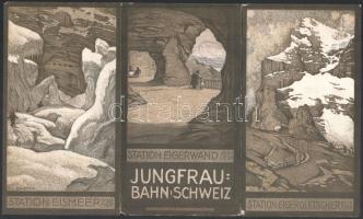 1910-1930 Jungfraubahn Schweiz utazási prospektus