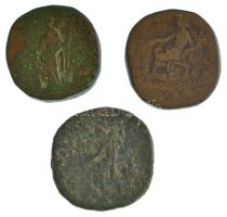 Római Birodalom ~II. század 3db-os bronz Sestertius érme tétel, benne Antoninus Pius T:F Roman Empir...