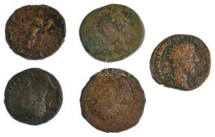 Római Birodalom ~II. század 5db-os bronz As és Dupondius érme tétel, benne Antoninus Pius T:F Roman ...