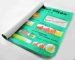 cca 1975 A szocializmus útján, propapaganda plakátok, termelési diagramokkal, kb. 20 db, felcsavarva, részben törésnyomokkal és lapszéli sérülésekkel, 70×100 cm körüli méretben