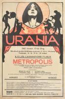 1927 Bp., Az Uránia Filmszínház plakátja, rajta a Metropolis című film reklámja, restaurált, 48×32 cm