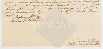 1842 Kollár István (1764-1844) királyi tanácsos, kanonok, választott püspök által aláírt fejléces ok...