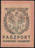 1925 A Lengyel Köztársaság útlevele Ferner Ábrahám buczaczi kereskedő részére, fényképpel a budapest...