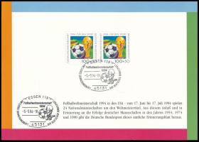 1994 Labdarúgó VB, USA bélyeg Mi 1718 + bélyegfüzet + emléklap + ETB (első hivatalos telefonkártya l...