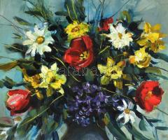 Urbán Gábor (1946-): Csendérlet Olaj, farost, jelzett, dekoratív fakeretben, 40x30cm