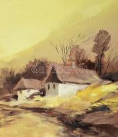 Wesely jelzéssel: Őszi táj. Olaj, farost, jelzett, dekoratív fa keretben 60x80 cm