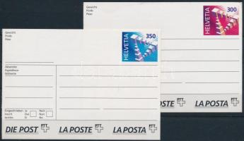 1994 2 db használatlan öntapadós kiscsomag cimke 3.00 ill. 3.50 CHF díjjeggyel