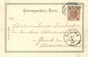 1897 Marianske Lazne, Marienbad; Hotel & Restaurant Egerländer, floral litho