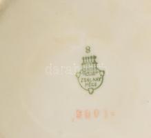 6 db Zsolnay bögre matricás, jelzett ,kopott