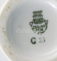 Zsolnay vázácska virág mintás, matricás, jelzett, kis kopással 16 cm