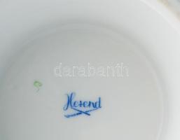 Herendi virág mintás váza, kézzel festett, jelzett, belül az alján és az oldalán egy helyen mázhibák...