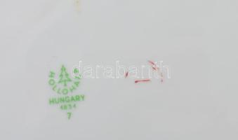 Hollóházi porcelán asztali szett, 3 db, Matricás, jelzett, hibátlan