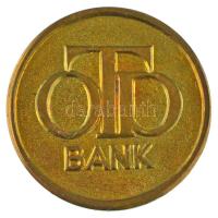 ~1990. "OTP Bank" aranyozott, hátoldalán Széchenyi portrét ábrázoló bronz emlékérem, műanyag tokban (19mm) T:AU