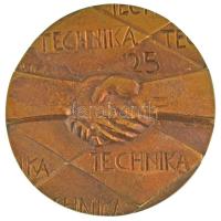 DN "TECHNIKA 25" egyoldalas, öntött bronz plakett, eredeti tokban (95mm) T:AU,XF