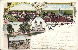 1898 Császárkőbánya with quarry and church litho (EB)