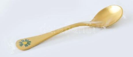 1982 Ezüst(Ag) Georg Jensen dán kiskanál, jelzett, h: 11,5 cm, nettó: 20,3, g Aranyozott, hibátlan