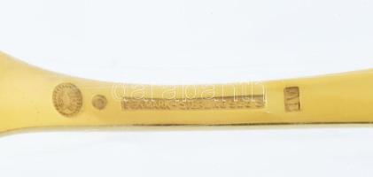 1982 Ezüst(Ag) Georg Jensen dán kiskanál, jelzett, h: 11,5 cm, nettó: 20,3, g Aranyozott, hibátlan