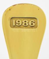 1986 Ezüst(Ag) Georg Jensen dán dísz kanál, jelzett, h: 14 cm, nettó: 43,2, g Aranyozott, hibátlan