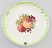 Fajansz kínáló gyümölcs mintás Matricás, jelzett, hibátlan d: 26 cm