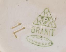Gránit fajansz edény. Jelzett, kopással 14 cm