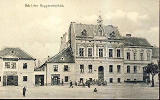 Nagymarton with pharmacy, savings bank and the shop of Mathias Hoffmann